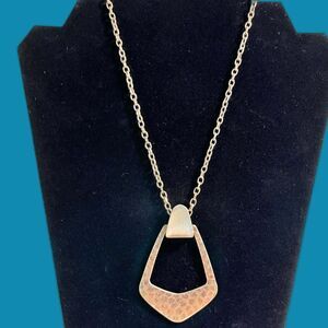 Gold Necklace With Gold Hammered Pendant